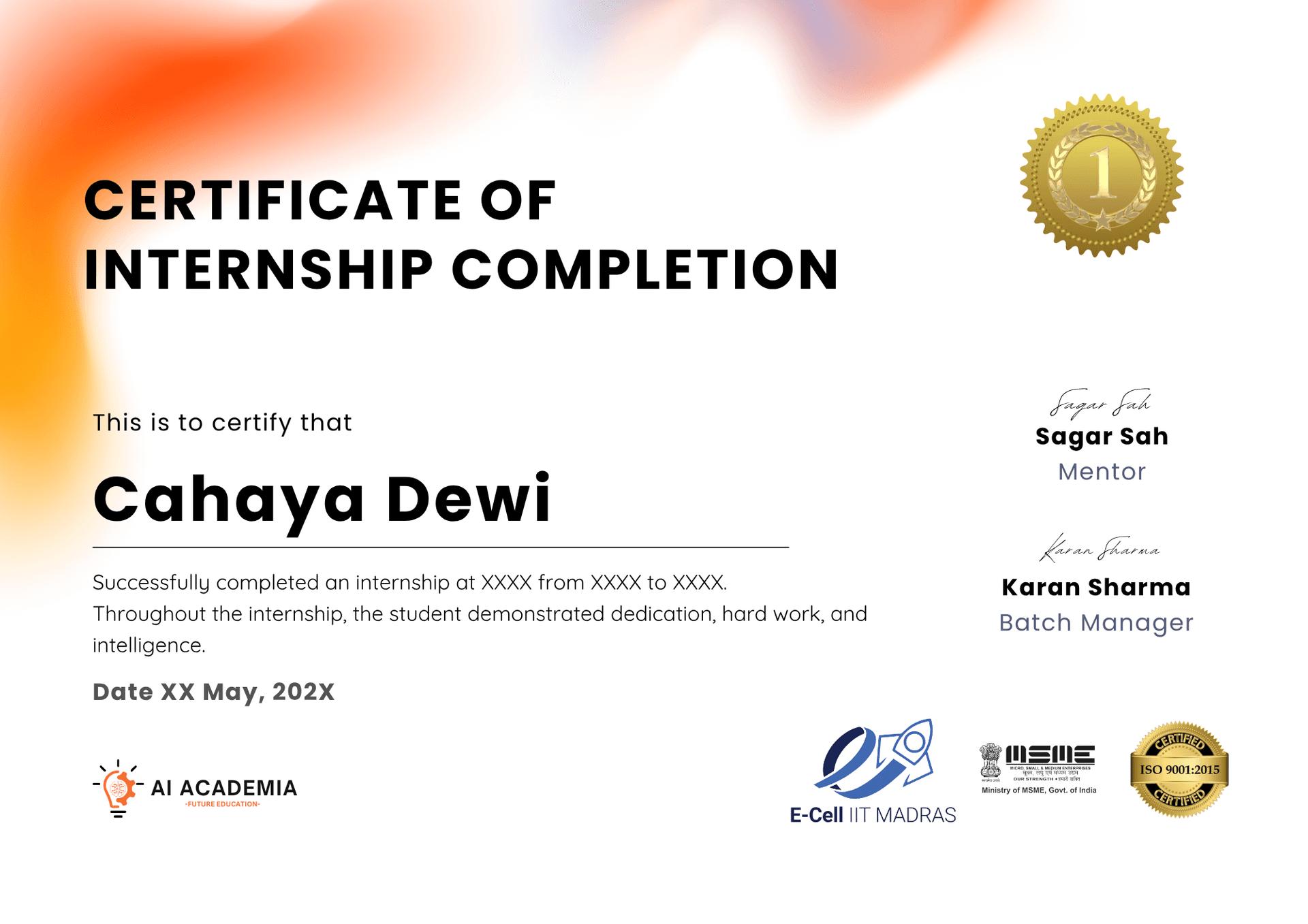 Certificate of Internship