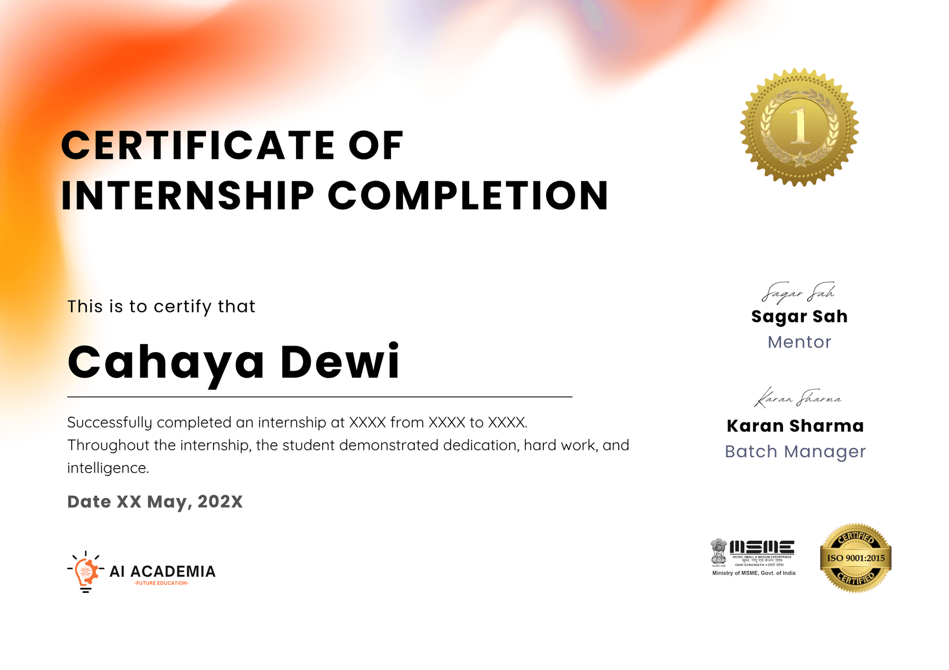 Certificate of Internship